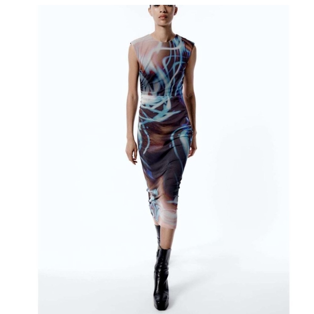 Zara tulle print dress